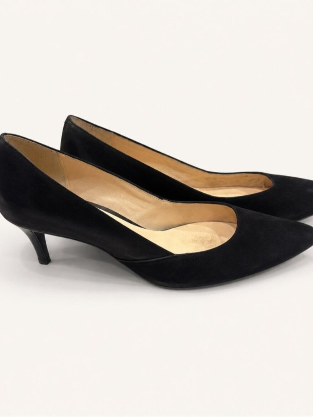 Cole Haan Black Pointed-Toe Kitten Heels Size 10.5 B 0666